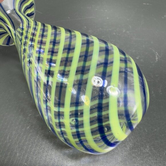 Vintage 1930s Bimini Glass Miniature Vase Vessel Thin Blown Glass Delicate Swirl - Picture 6 of 13